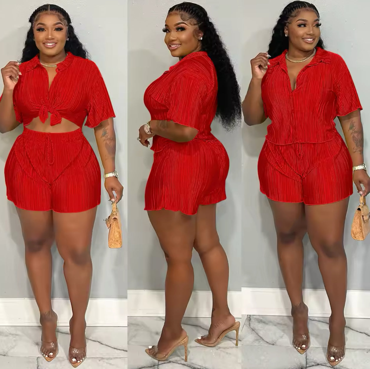 Curvy Satin Set