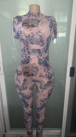 Load image into Gallery viewer, Medium Stretchy Chinese Jumpsuit See Through
