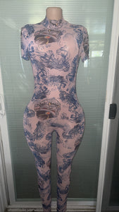 Medium Stretchy Chinese Jumpsuit See Through