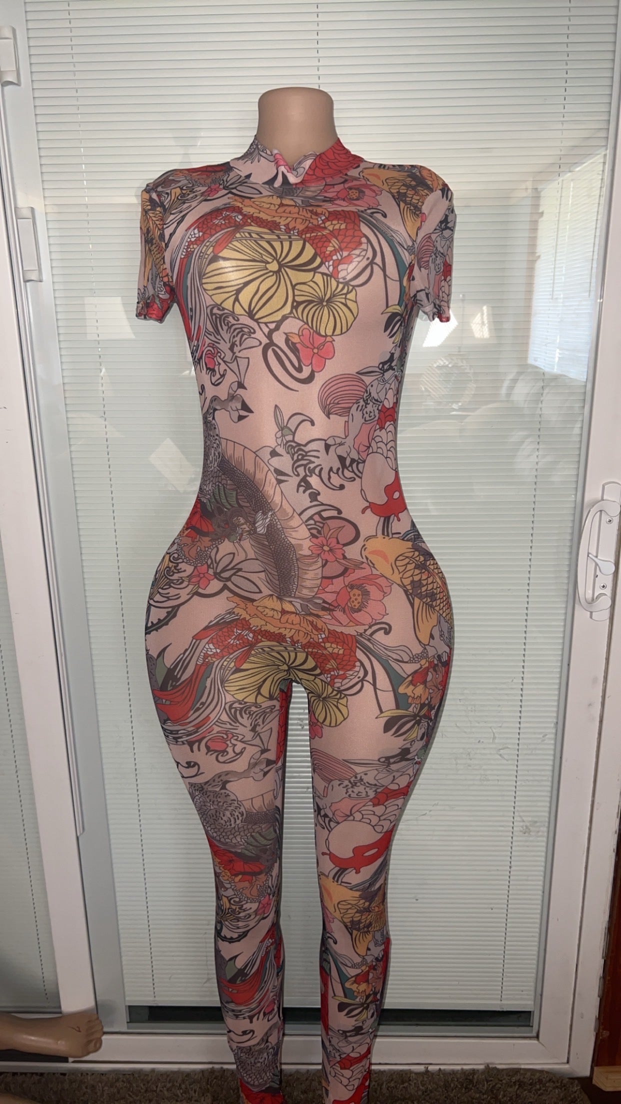 Medium Stretchy Chinese Jumpsuit See Through