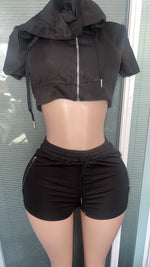 Load image into Gallery viewer, Curvy Hooded Short Set
