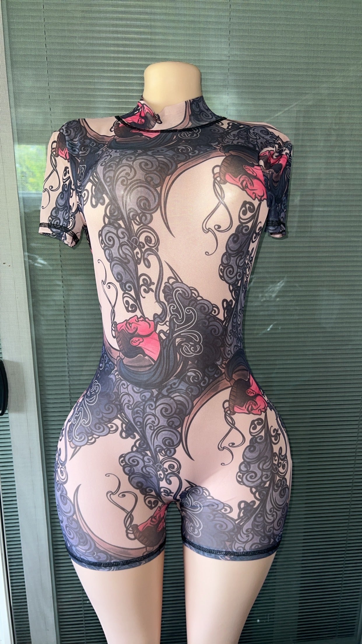 See Through Chinese Romper