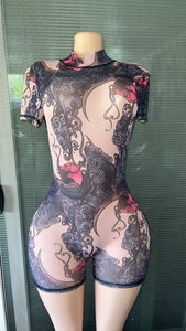 See Through Chinese Romper